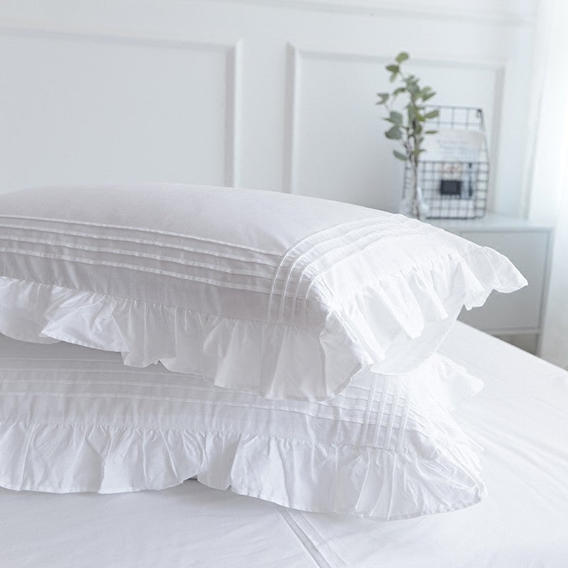 Korean Style Pure White Cotton Bed Sheet