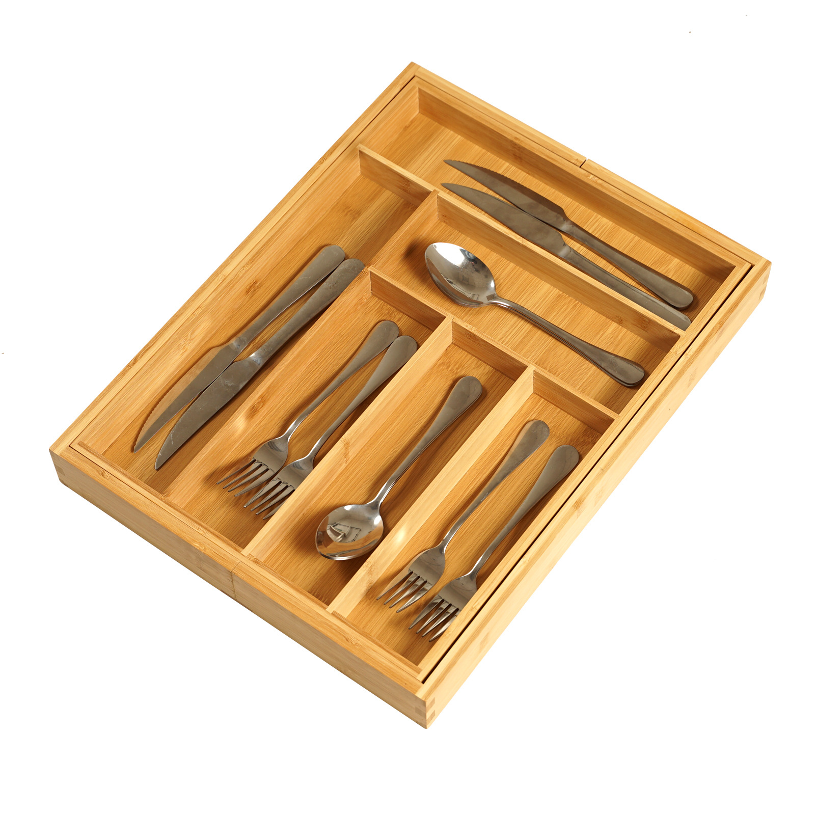 Bamboo Cutlery Organiser