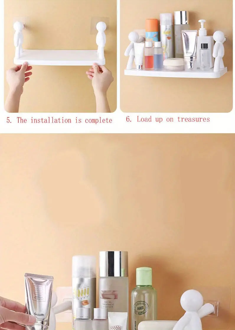 Punch-Free Multifunctional Floating Shelf for Storage