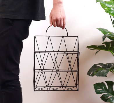 Iron Wall-Mounted Magazine Rack for Living Room