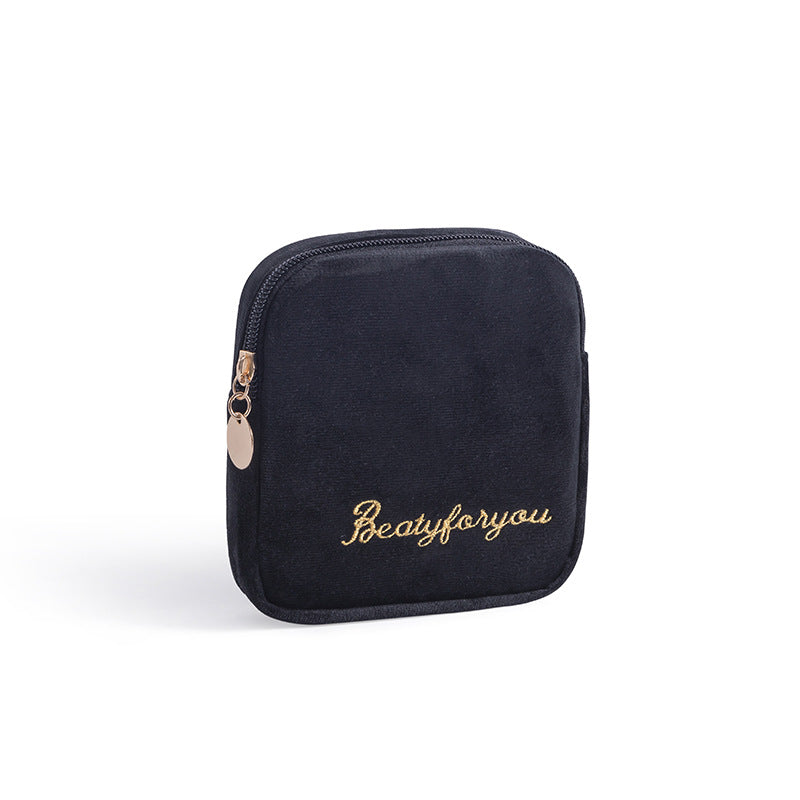 Sanitary Napkin Storage Bag, Plush Handheld Pouch