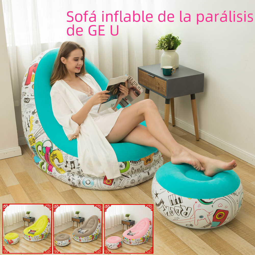 New Inflatable Graffiti Lazy Sofa with Ottoman