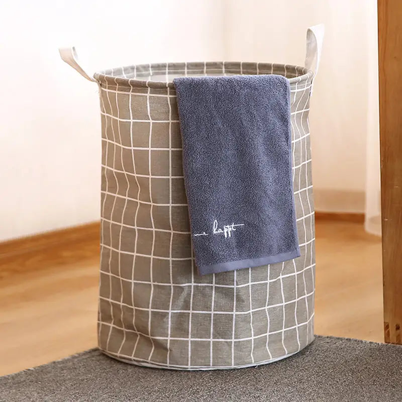 1pc Portable Round Laundry Basket and Clothes Hamper