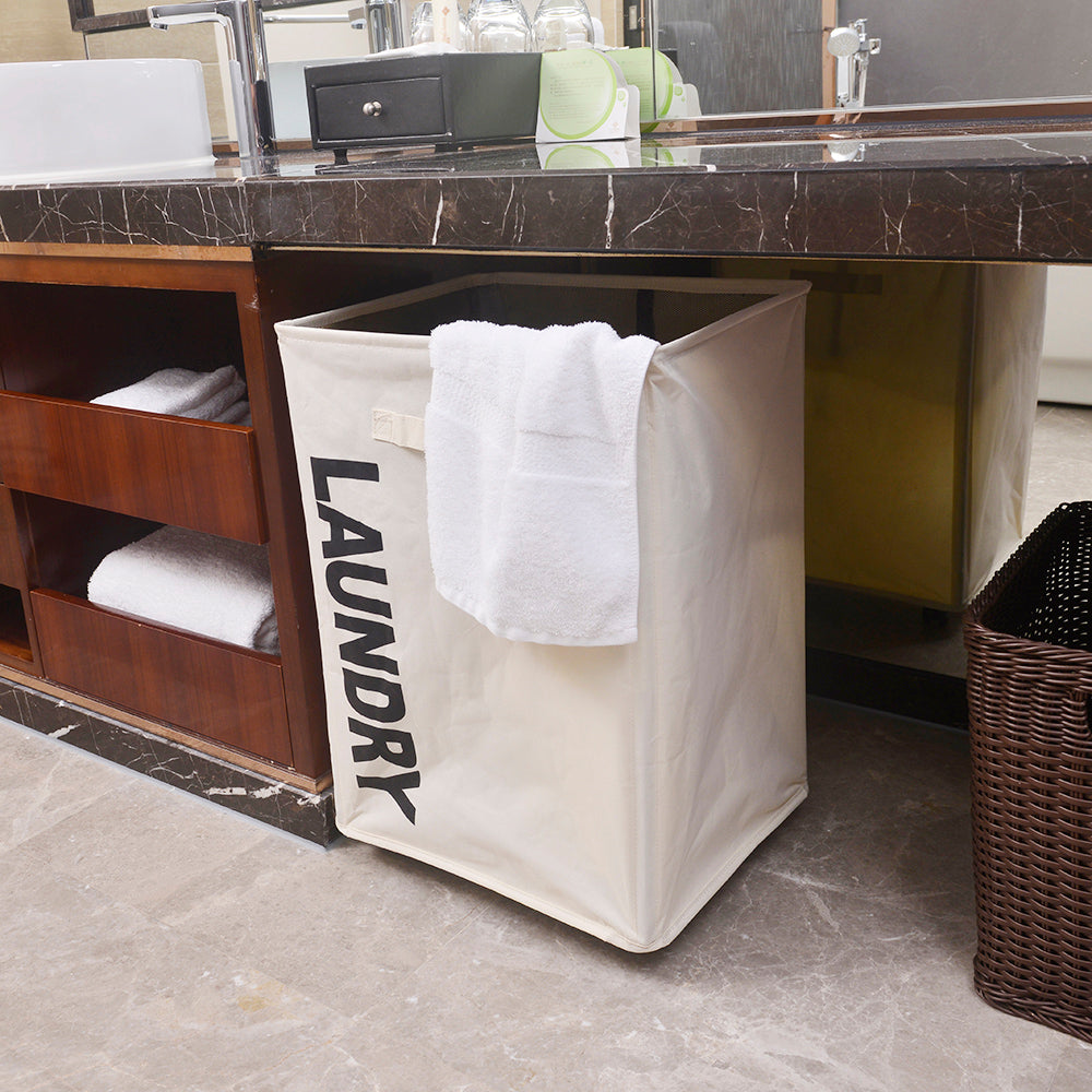 Oxford Cloth Rolling Laundry Basket with Wheels