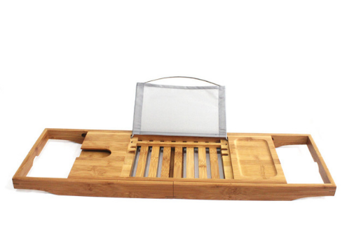 Bamboo Bathtub Storage Rack