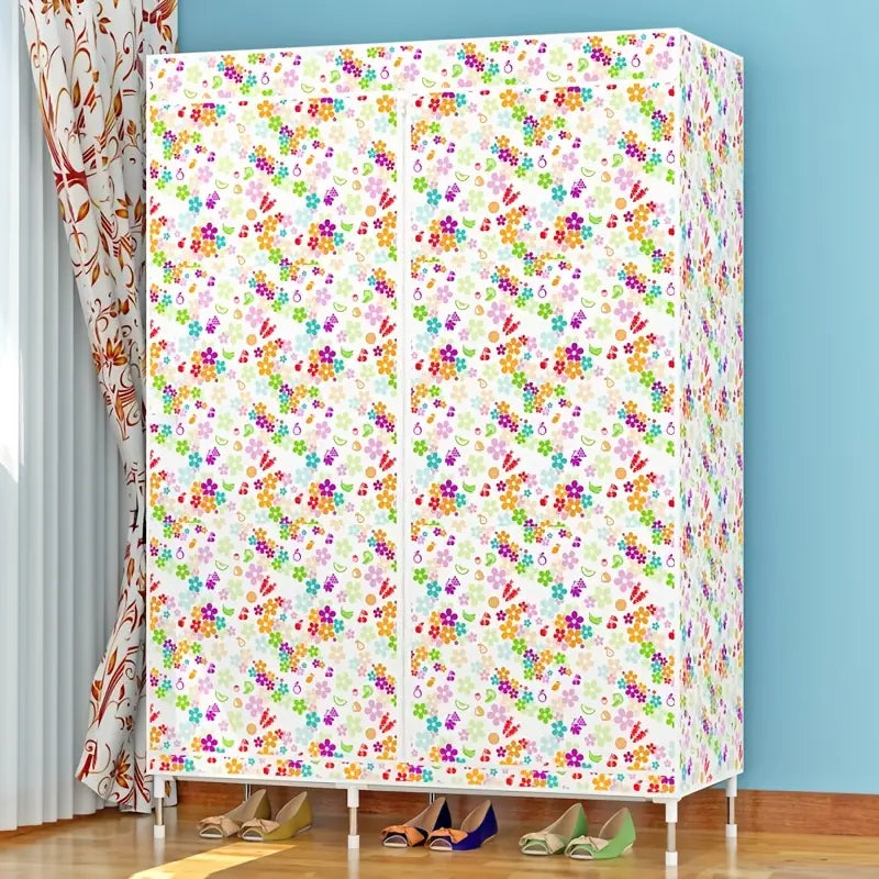 Portable Wardrobe Storage Organiser with Hanging Rods
