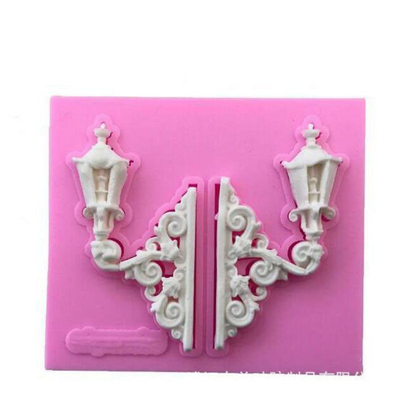 European Style Street Lamp Silicone Cake Mould