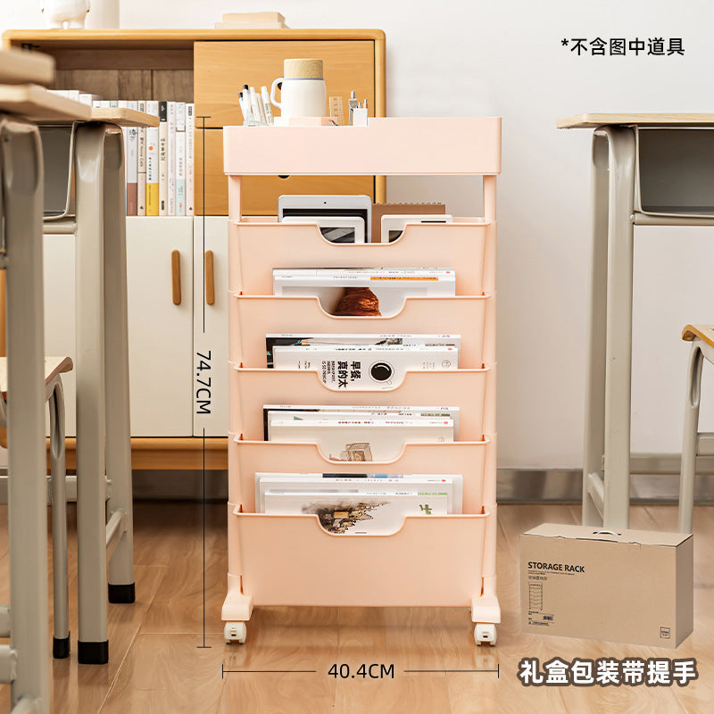 Mobile Plastic Desk Edge Bookshelf and Organiser