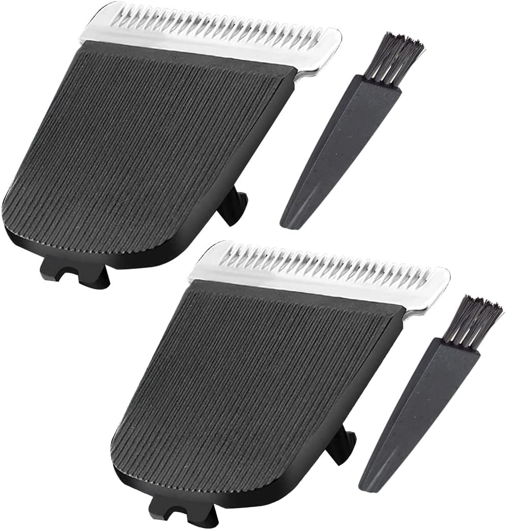 2 Pack Replacement Ceramic Blade Compatible with Manscaped The Lawn Mower Electric Groin Hair Trimmer 2.0 3.0 4.0 Replacement Ceramic Blade with a clean brush