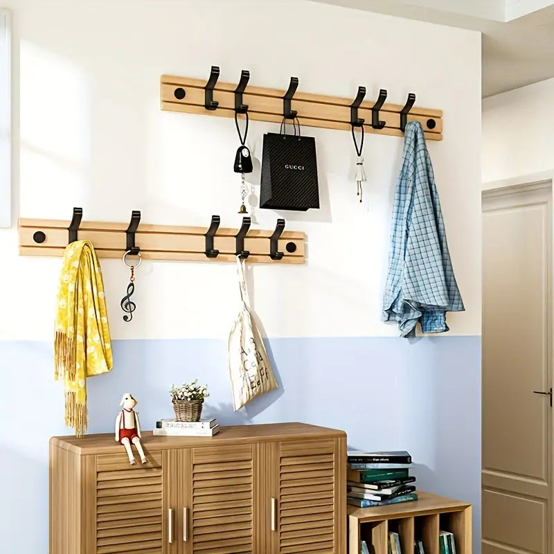 Wood and Plastic Wall Coat Hook with Shelf