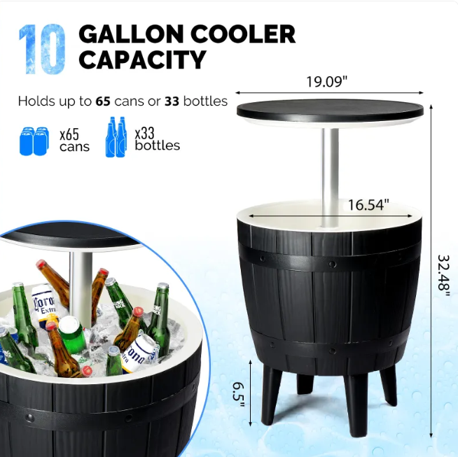 Black Ice Bucket Side Table