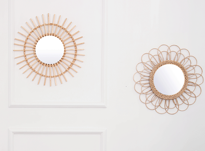 Mirror, Makeup Mirror, Decorative Mirror, Wicker Mirror