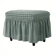 Rectangular Stretch Ottoman Cover with Skirt for Furniture