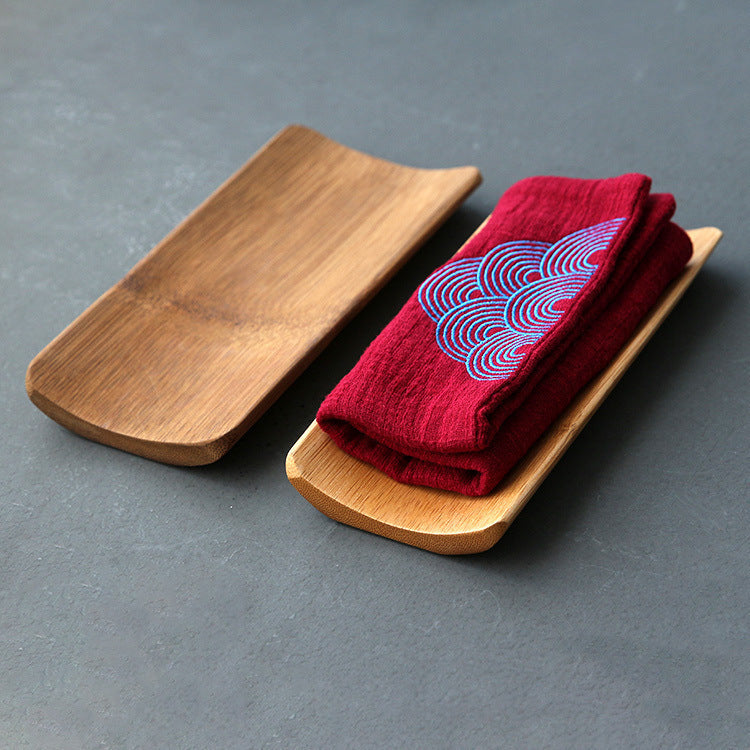 Bamboo Towel Holder for Tea Set and Hotel Use
