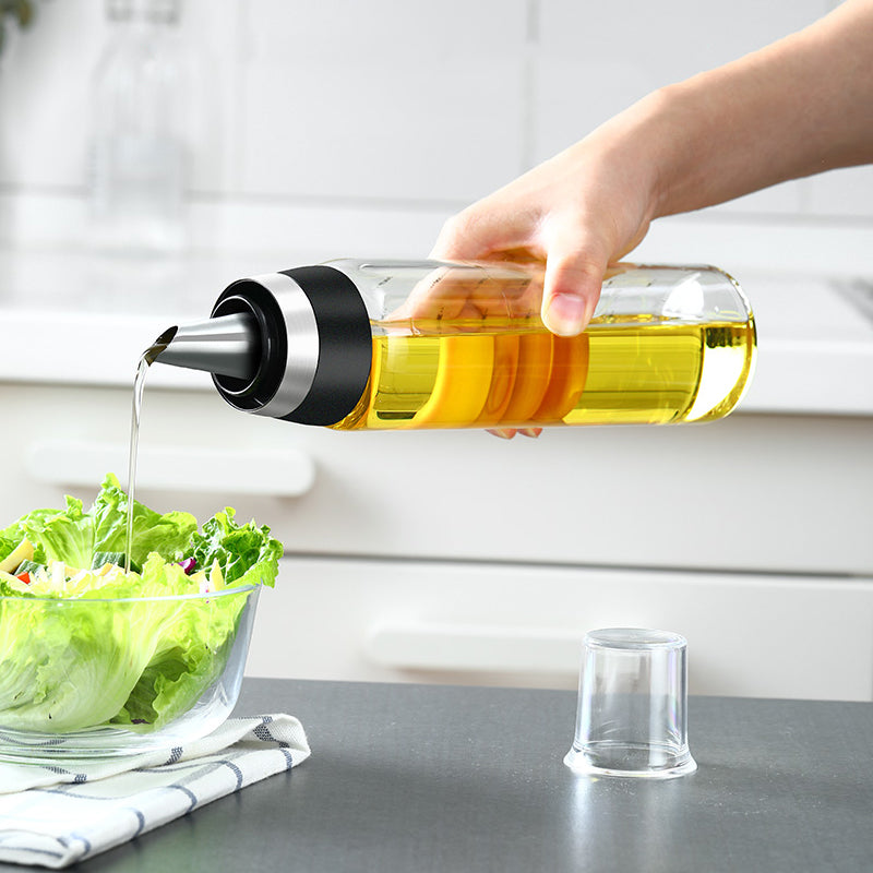 Leak-Proof Glass Oil Dispenser Set for Kitchen Use