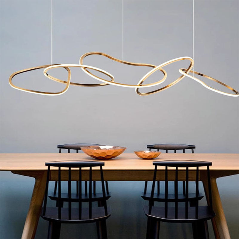 Stainless Steel Linear Pendant Light - Dining and Kitchen Island Bar Light