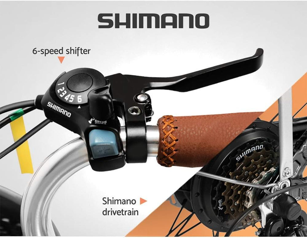 Electric Bike, 26 Inch Ebike Mountain Road Electronic Bikes Electricbike Outdoor Adult Cycling Equipment, 6 Speed Powerful Brushless Motor LED Headlight Black