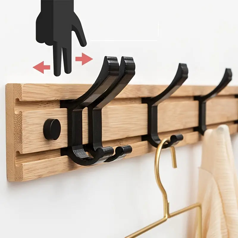 Wood and Plastic Wall Coat Hook with Shelf
