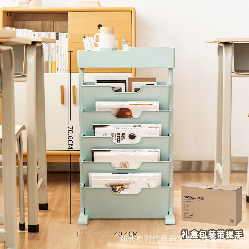 Mobile Plastic Desk Edge Bookshelf and Organiser