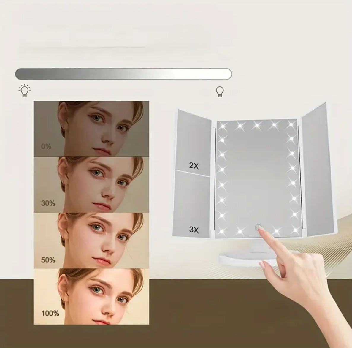 Foldable LED Makeup Vanity Mirror