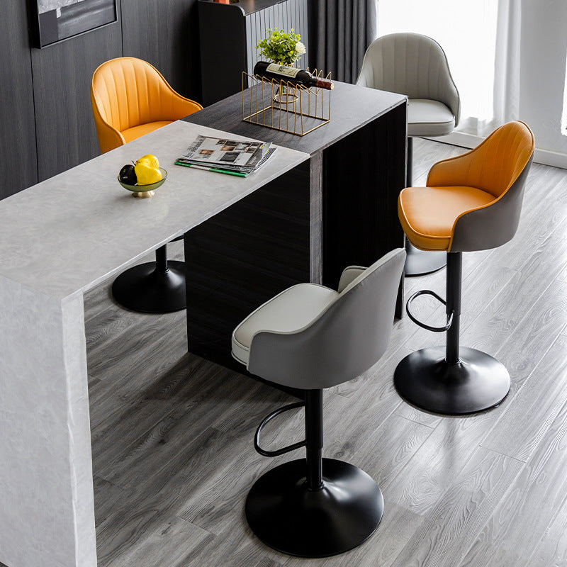 Modern Minimalist Bar Stool with Backrest (Factory)