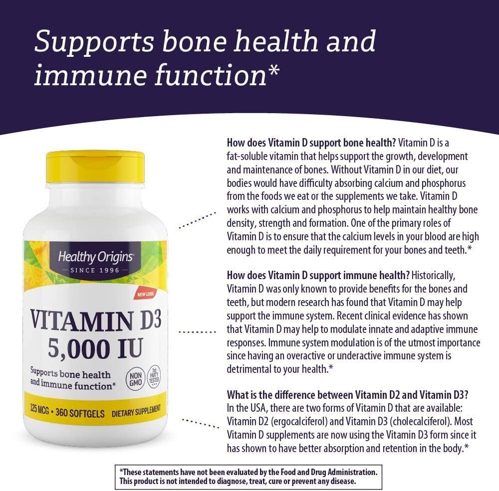 Vitamin D3 5000 IU (Non-Gmo), 120 Softgels (Copy)