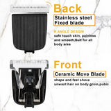 2 Pack Replacement Ceramic Blade Compatible with Manscaped The Lawn Mower Electric Groin Hair Trimmer 2.0 3.0 4.0 Replacement Ceramic Blade with a clean brush