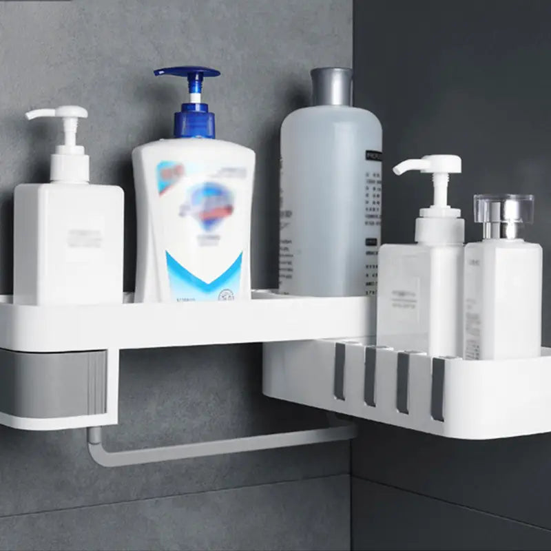 Punch-Free Corner Shower Caddy for Toiletries Storage