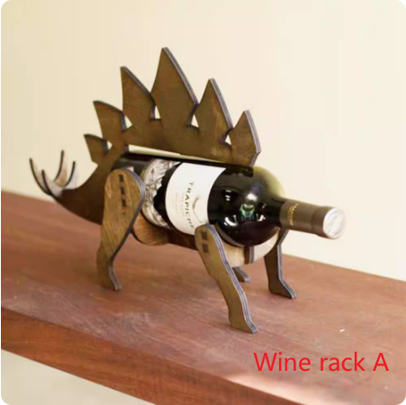 Creative Wooden Dinosaur Wine Rack - Nordic Home Decor
