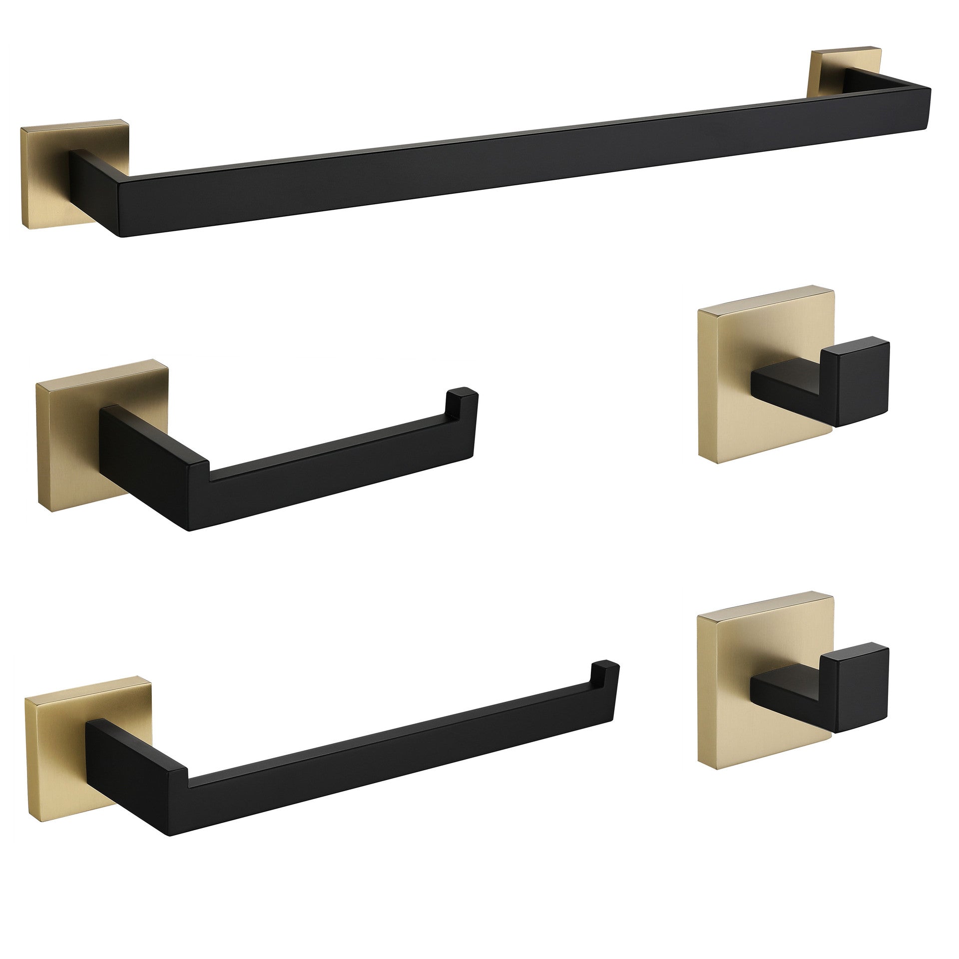 5-Piece Stainless Steel Gold Towel Rack Set