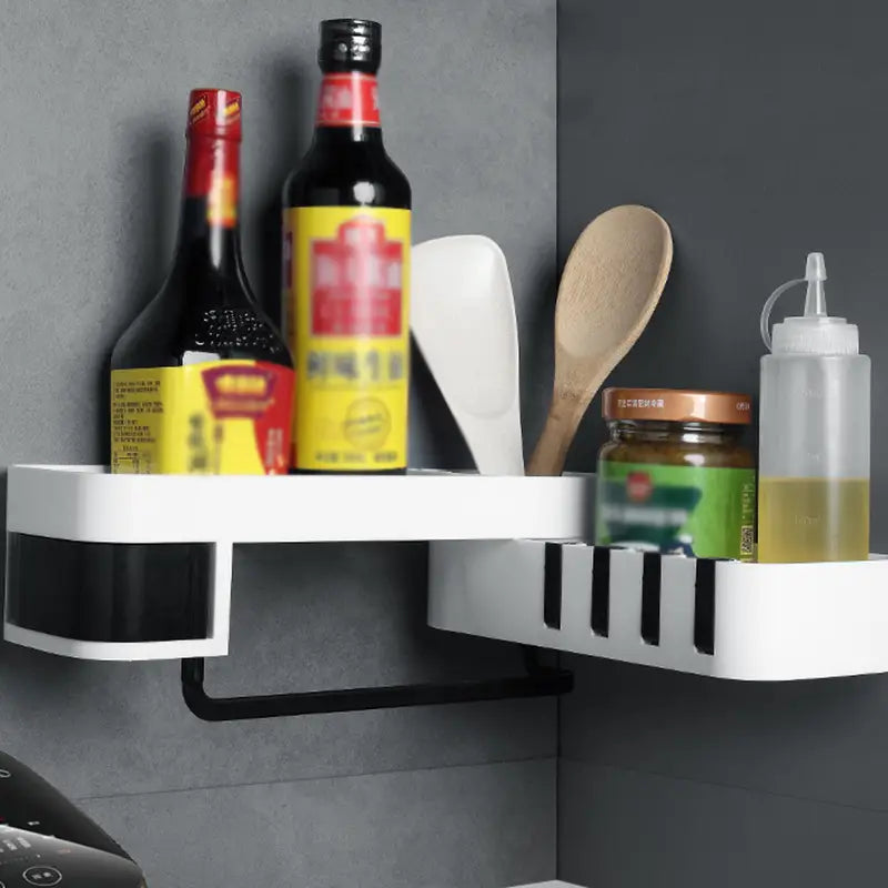 Punch-Free Corner Shower Caddy for Toiletries Storage
