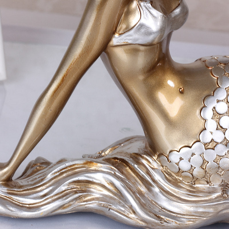 Creative Resin Wine Rack with Mermaid Design