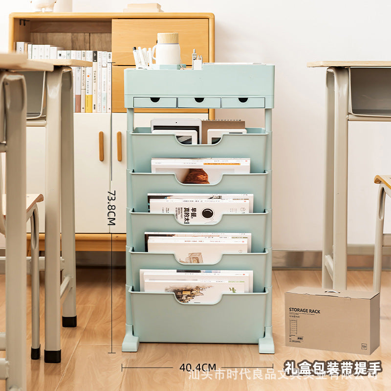 Mobile Plastic Desk Edge Bookshelf and Organiser