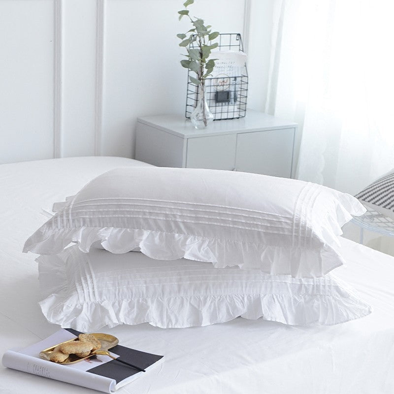 Korean Style Pure White Cotton Bed Sheet