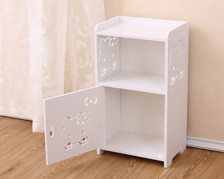Lace Carved Nightstand Storage Cabinet for Bedroom