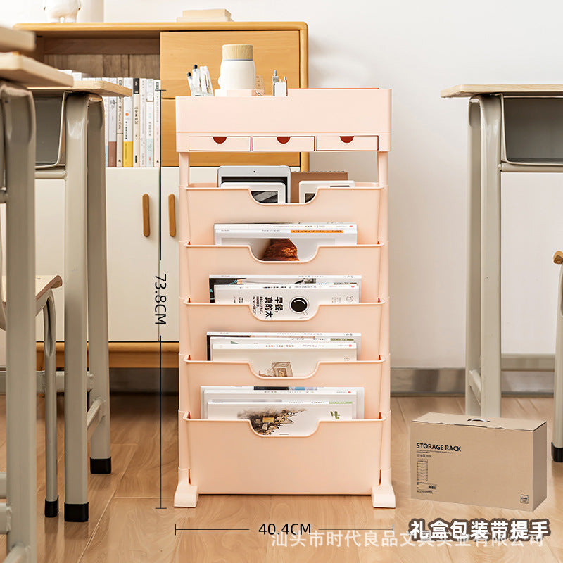 Mobile Plastic Desk Edge Bookshelf and Organiser