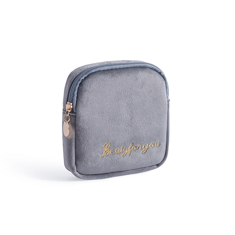 Sanitary Napkin Storage Bag, Plush Handheld Pouch