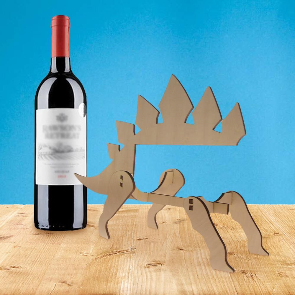 Creative Wooden Dinosaur Wine Rack - Nordic Home Decor