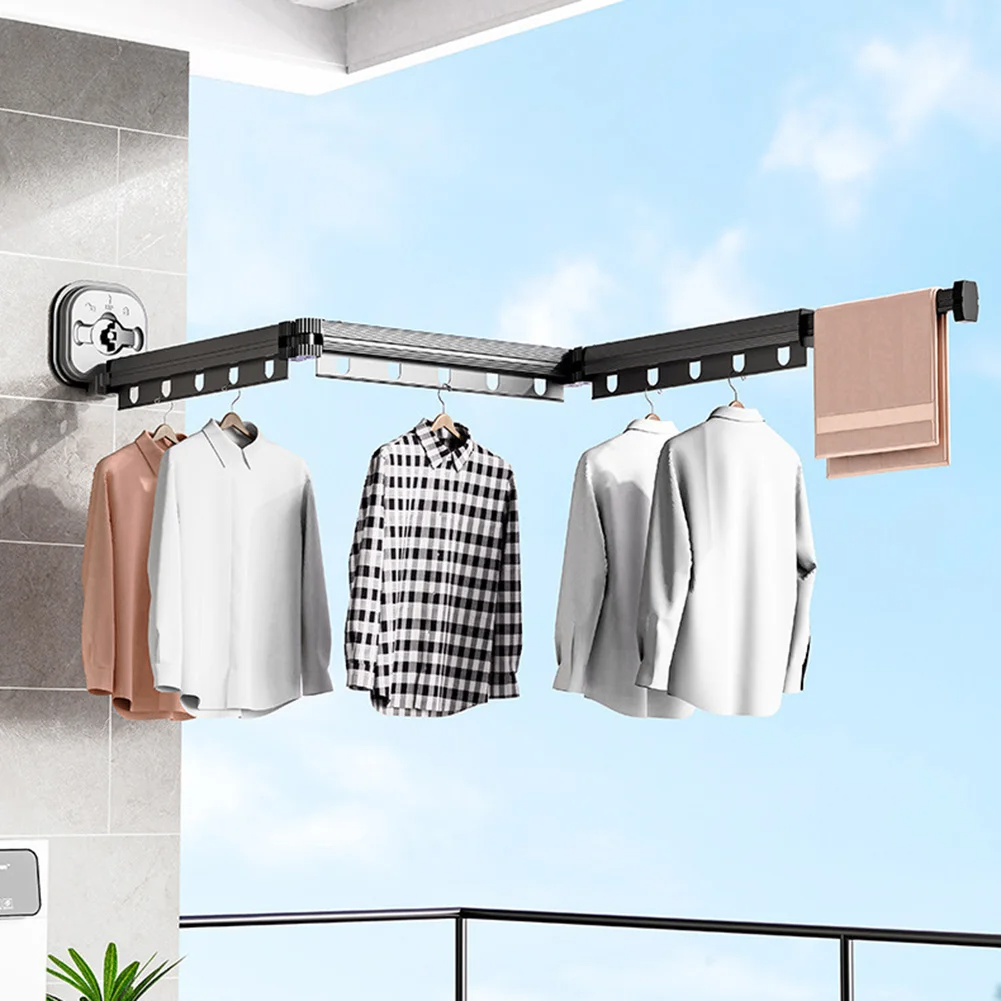 Aluminium Wall-Mounted Retractable Clothes Drying Rack