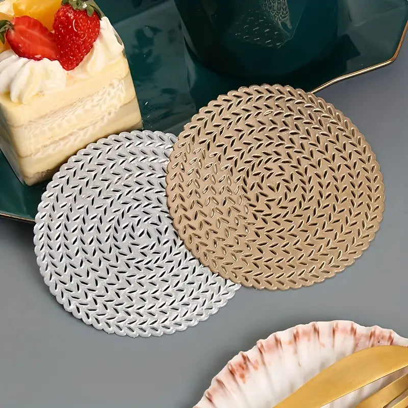 Solid Colour PVC Hollow Placemat for Kitchen Decor