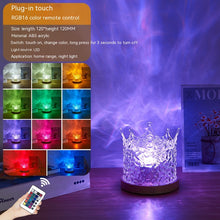 Load image into Gallery viewer, LED Water Ripple Ambient Night Light USB Rotating Projection Crystal Table Lamp RGB Dimmable Home Decoration 16 Color Gifts
