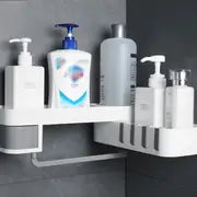 Punch-Free Corner Shower Caddy for Toiletries Storage