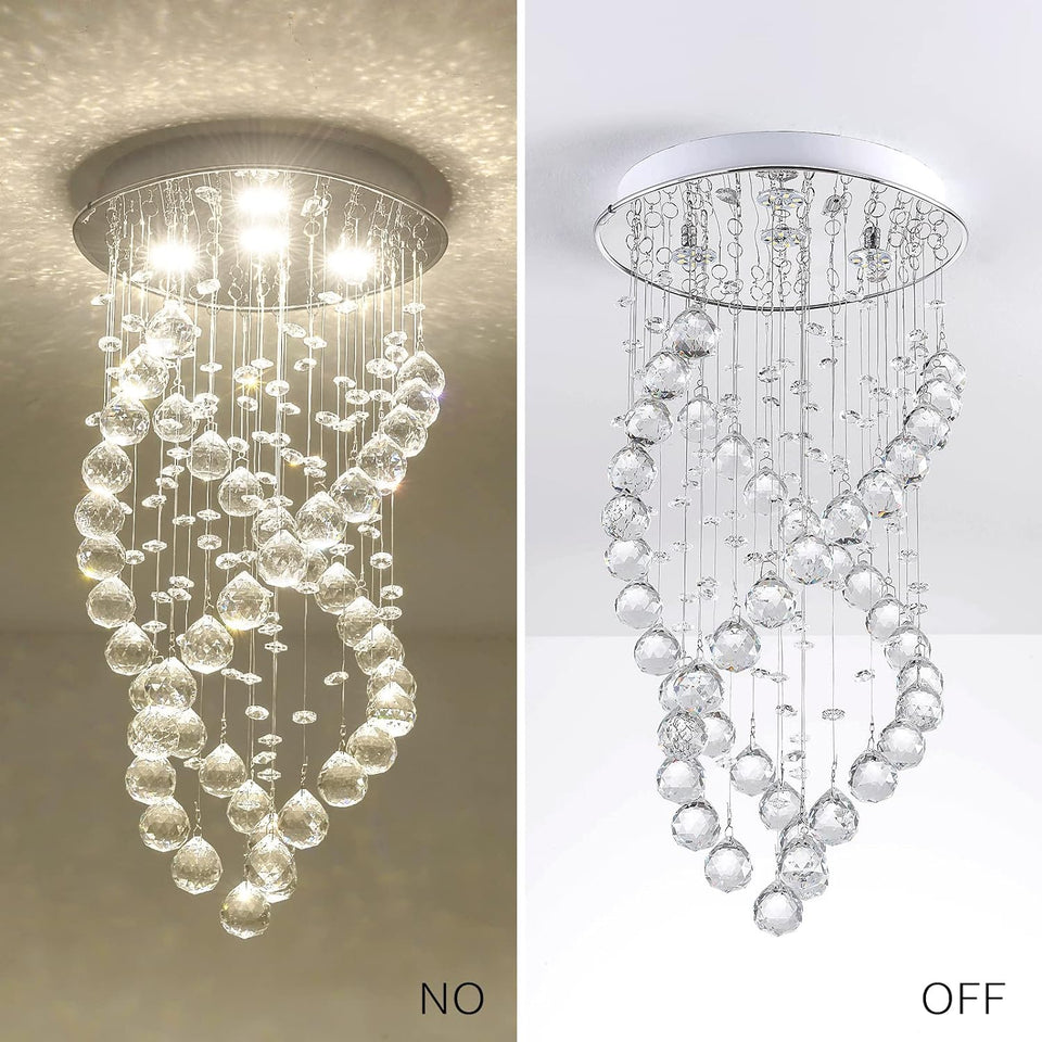 Luxurious Mini Modern K9 Crystal Chandelier with 4 Leds, Mount Crystal Chandelier Light Fixture for Dining Room, Bedroom, Hallway and Kitchen