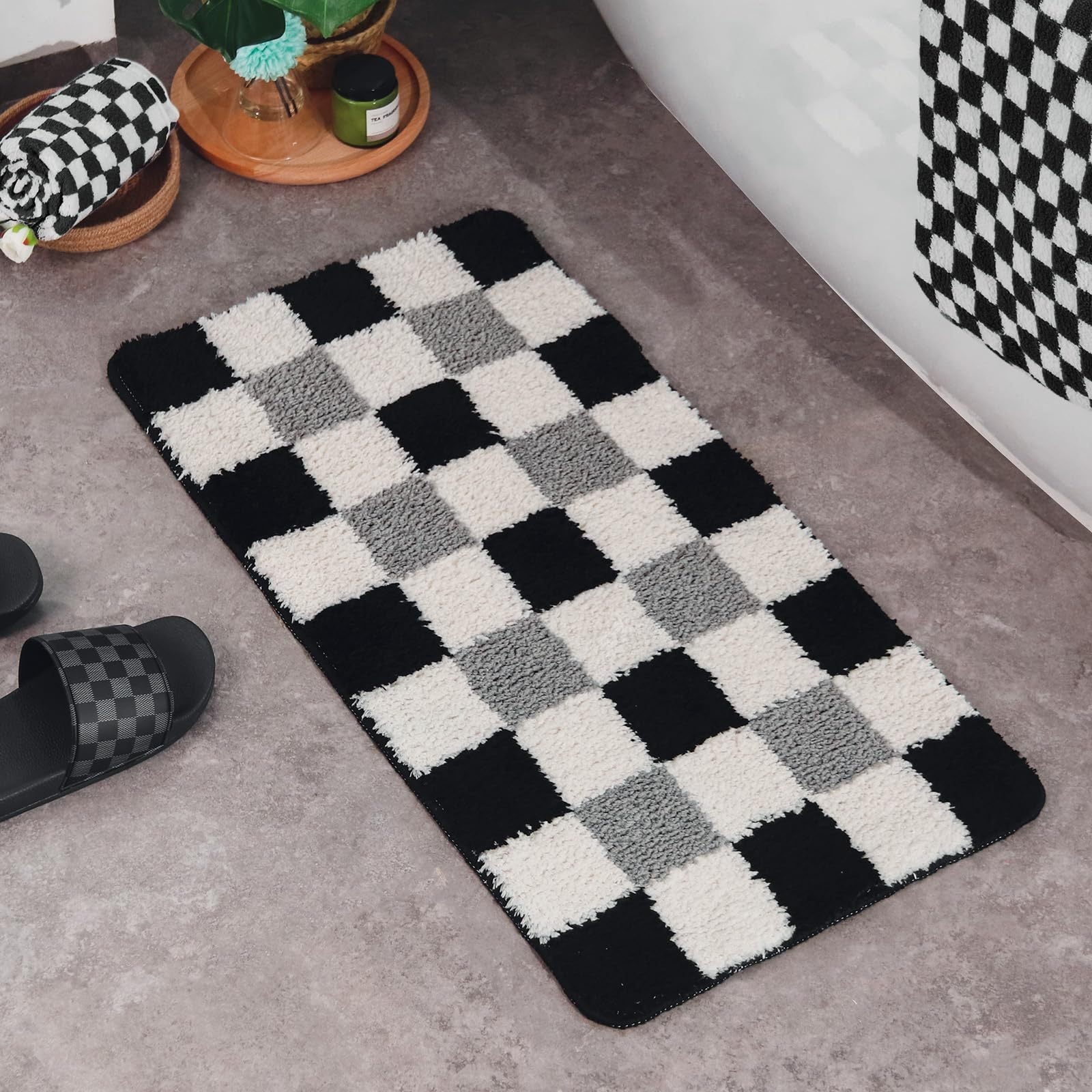 Absorbent Non-Slip Bathroom Door Mat for Home Use