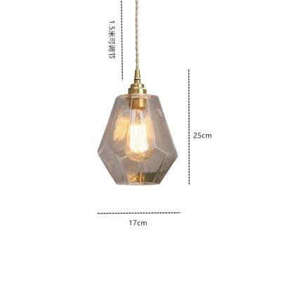 Nordic Minimalist Brass and Glass Pendant Light