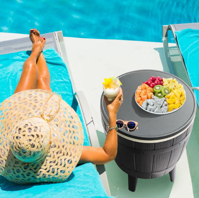 Black Ice Bucket Side Table