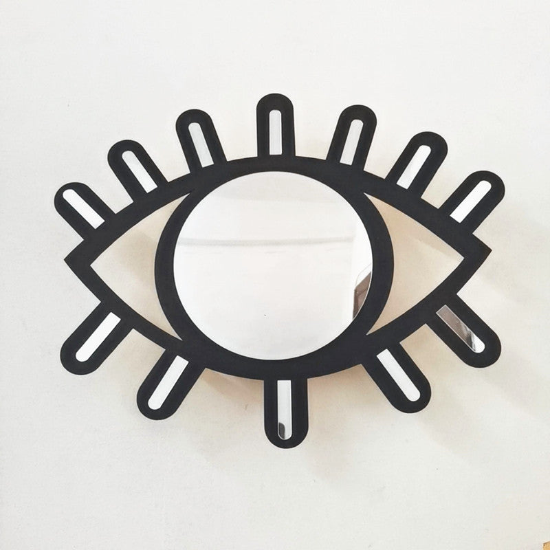 Nordic Wooden Eye-Shaped Wall Mirror