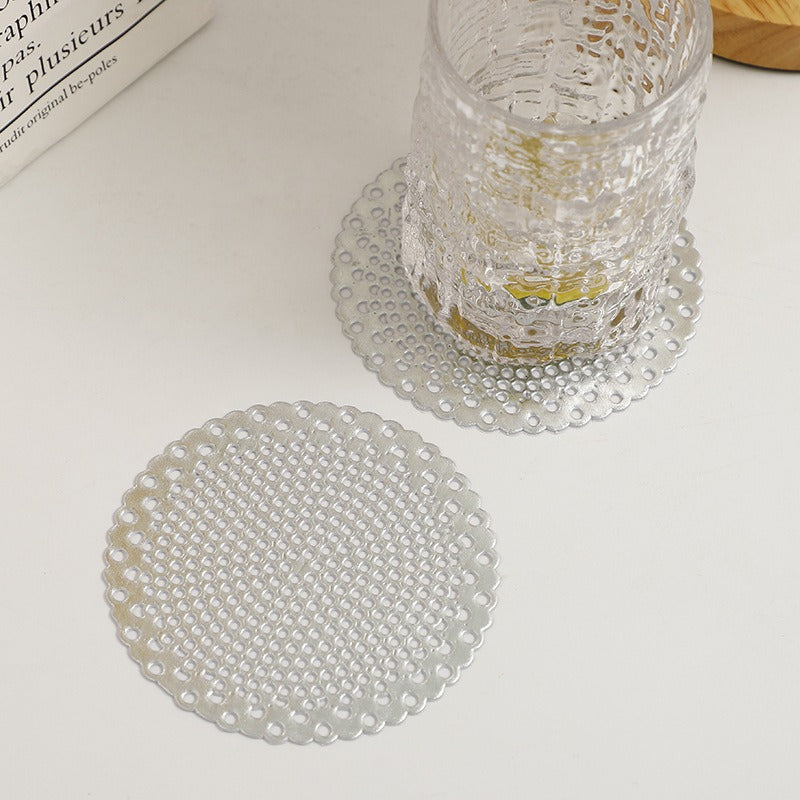 Solid Colour PVC Hollow Placemat for Kitchen Decor