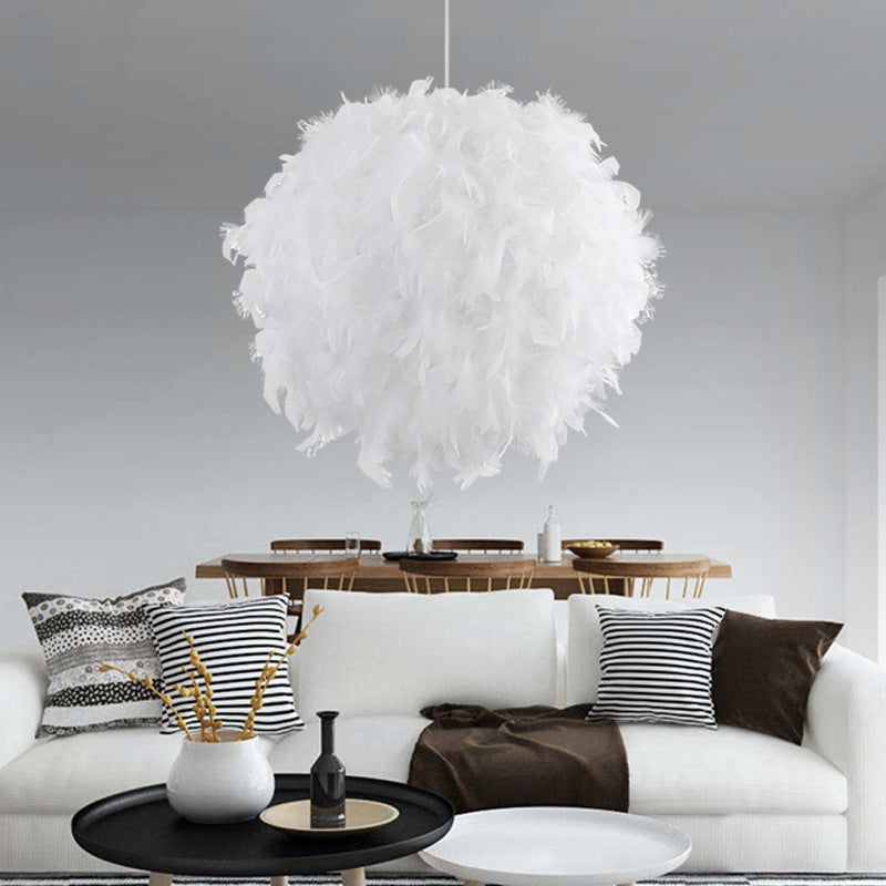 Feather Round Ball Pendant Light