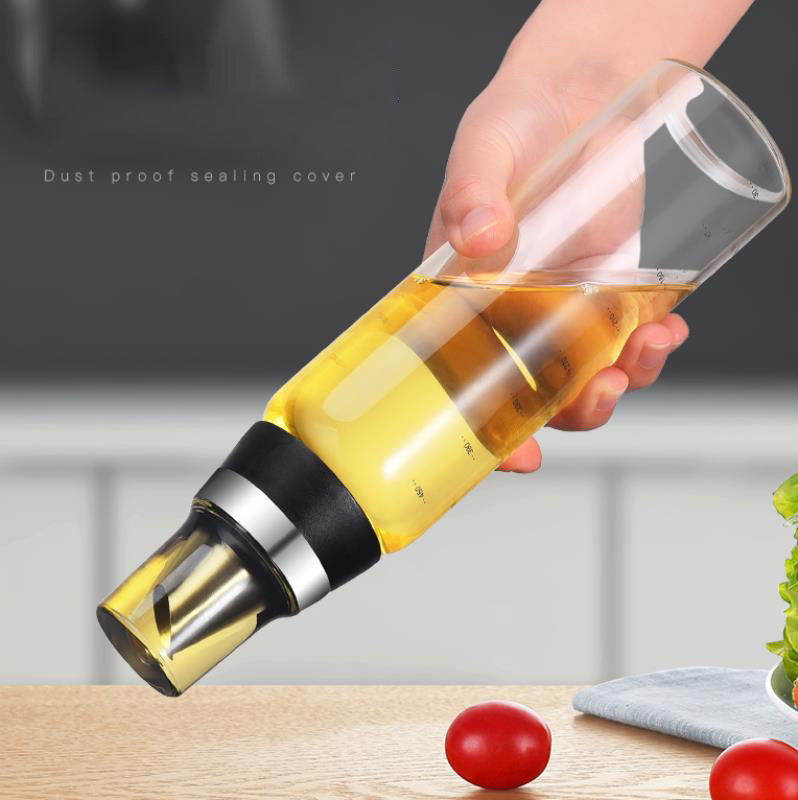 Leak-Proof Glass Oil Dispenser Set for Kitchen Use